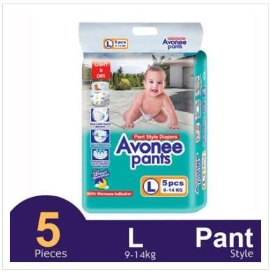 Avonee Pants System Baby Daiper (L Size) (9-14kg) (5Pcs)