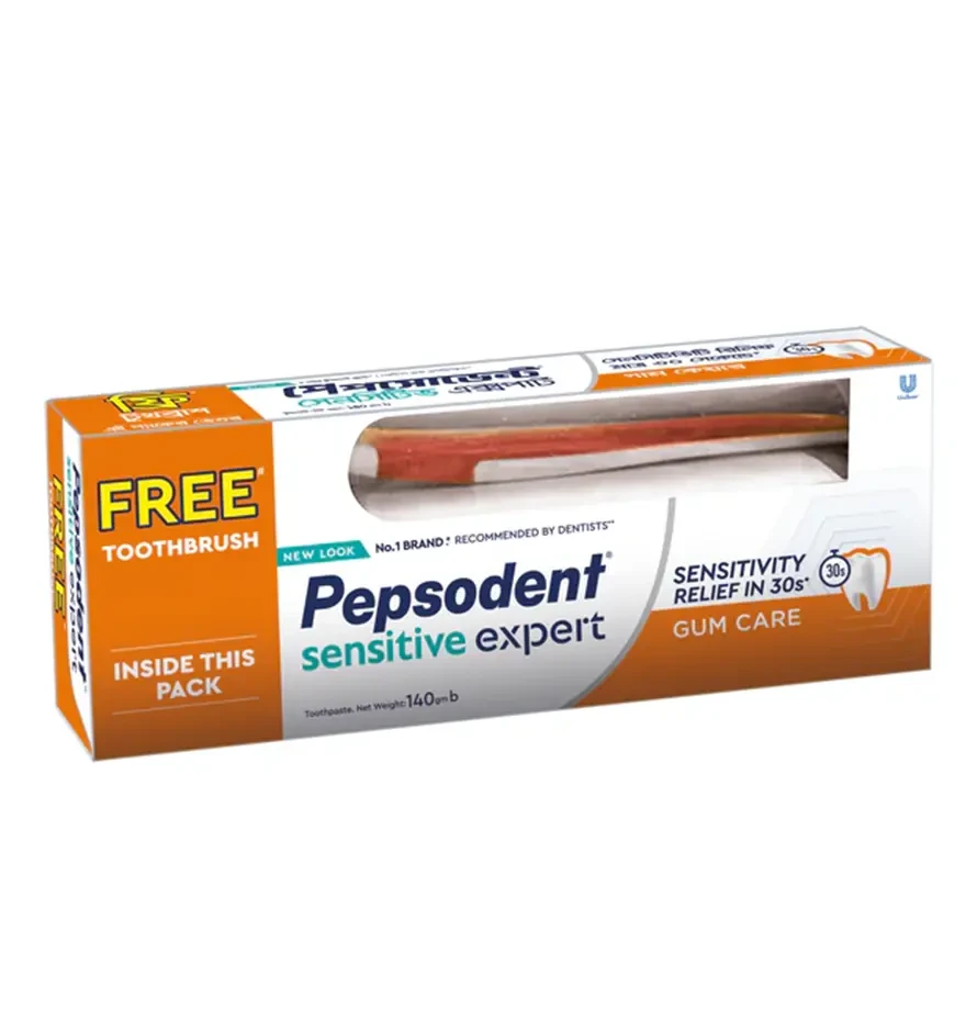 Pepsodent Sensitive Expert Gum Care - 140g (Free Toothbrush)