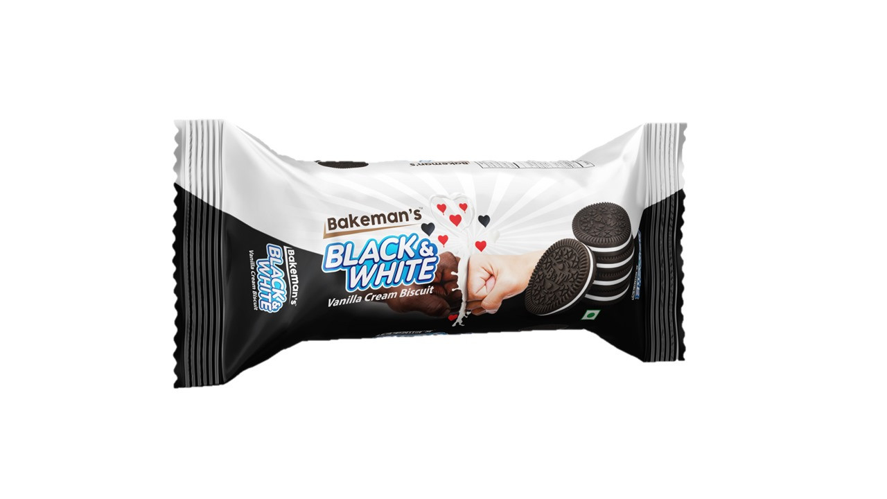 Bakeman's Black & White Vanilla Cream Biscuit 53 gm