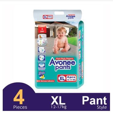 Avonee Pants System Baby Daiper (XL Size) (12-17kg) (4Pcs)