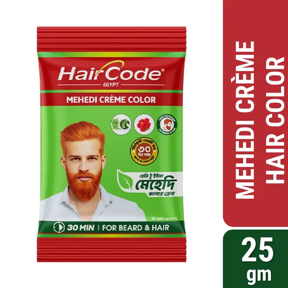 Hair Code Egypt Mehedi Crème Color (Hair + Beard) 25gm