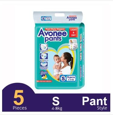 Avonee Pants System Baby Daiper (S Size) (4-8kg) (5Pcs)
