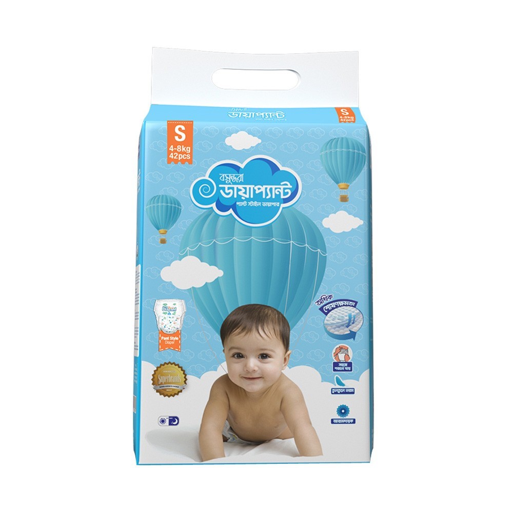 Bashundara DIAPANT PANT STYLE DIAPER S SIZE 4-8 KG
