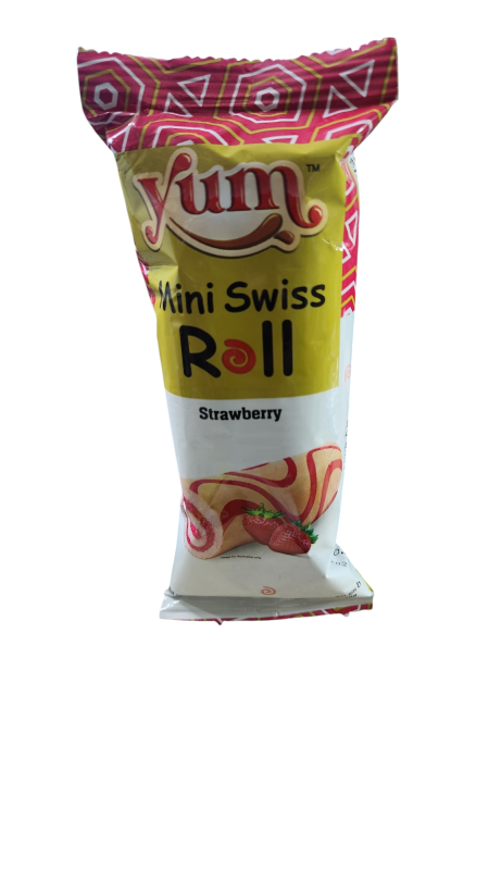 YUM MINI SWISS ROLL STRAWBERRY 30 GM