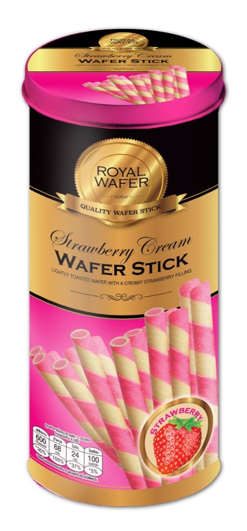 Royal Wafer Strawberry Cream Wafer Stick 125 gm