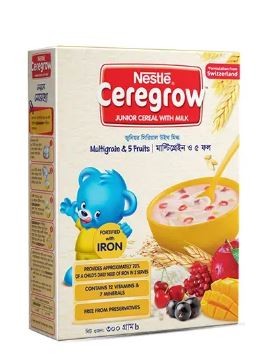 Nestle Ceregrow Multigrain & 5fruits With Milk 5+ Years - 300gm